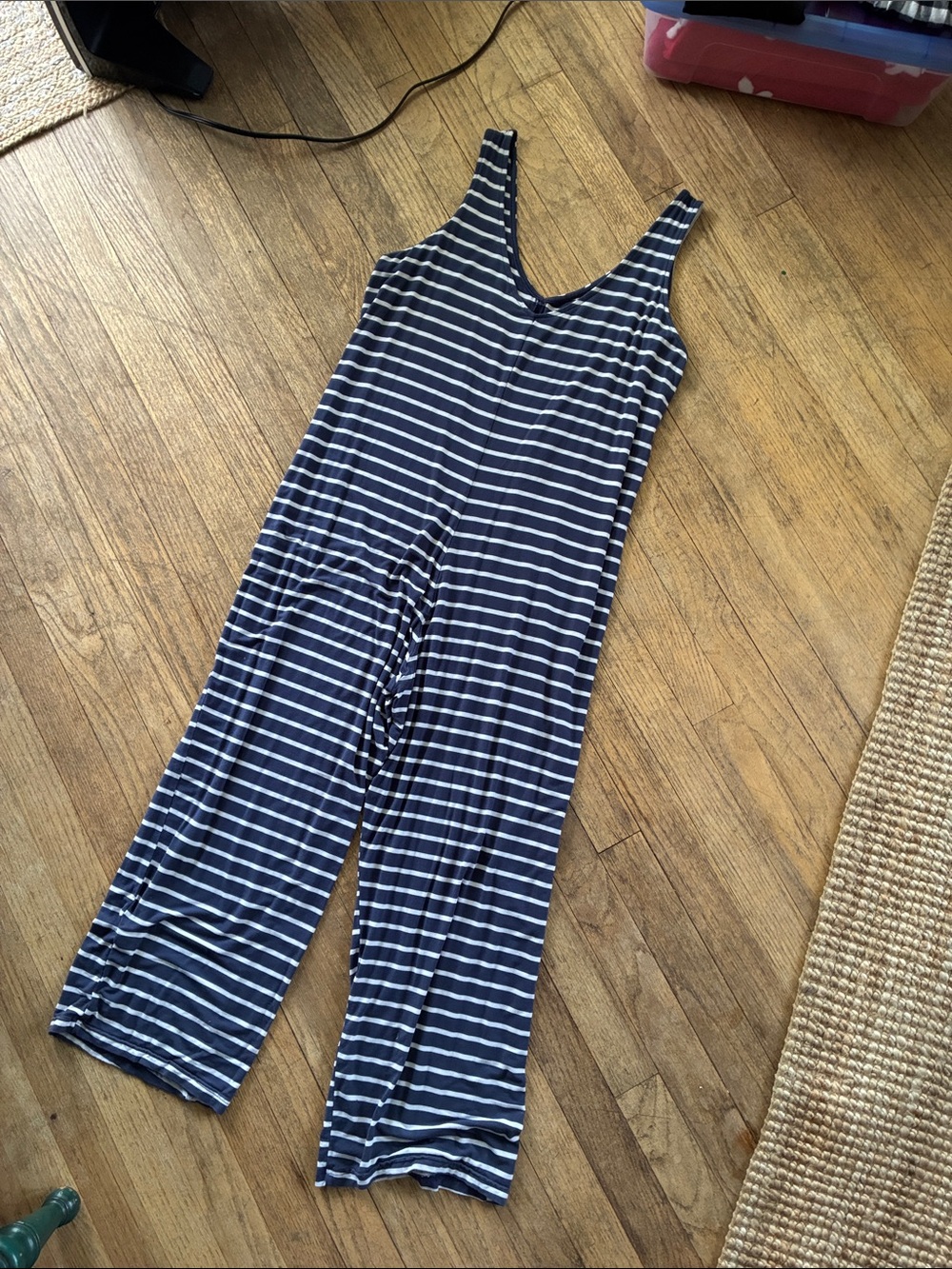 OLD NAVY…Striped,’ Sleeping Jumpsuit in Navy and White sz. SM